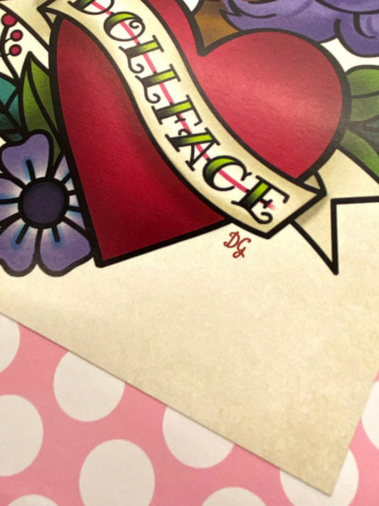 Dollface (Purple Hair) 5x7 Art Print