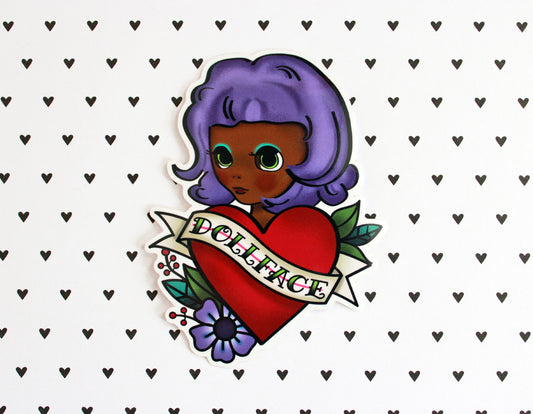 Dollface Tattoo Die Cut Vinyl Sticker