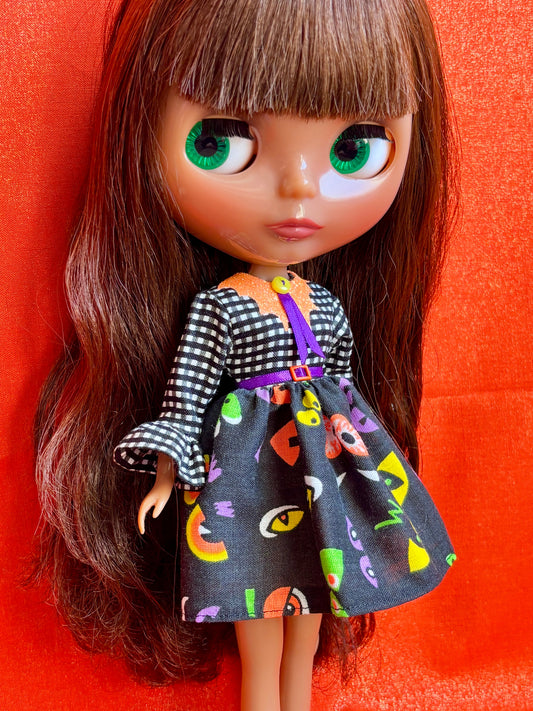 All Eyes On Me Bat Collar Ruffle Sleeve Dress