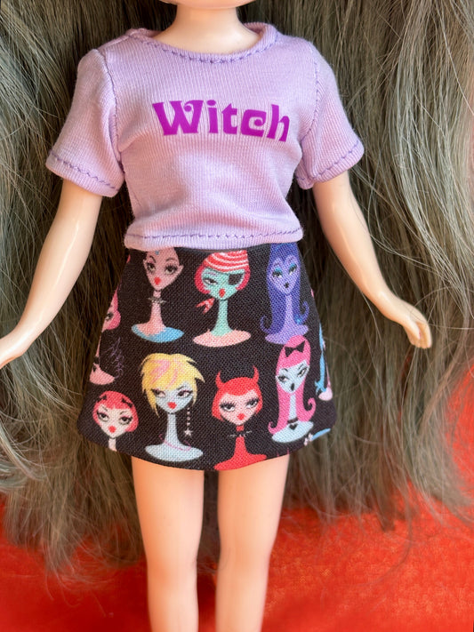 Spooky Babes Mod Mini Skirt