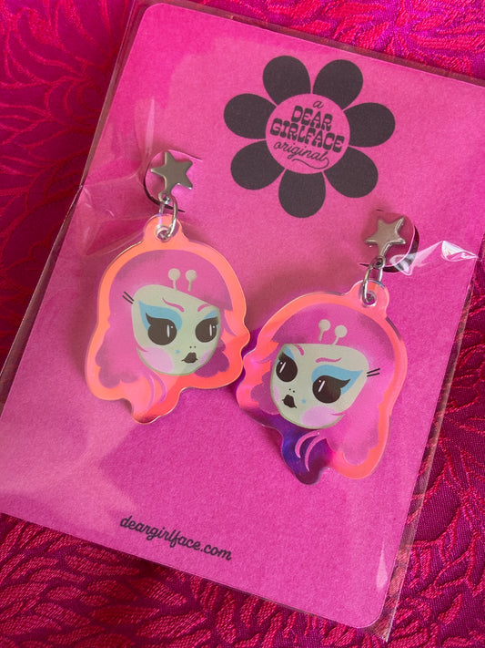 Space Babe Alien Blythe Earrings
