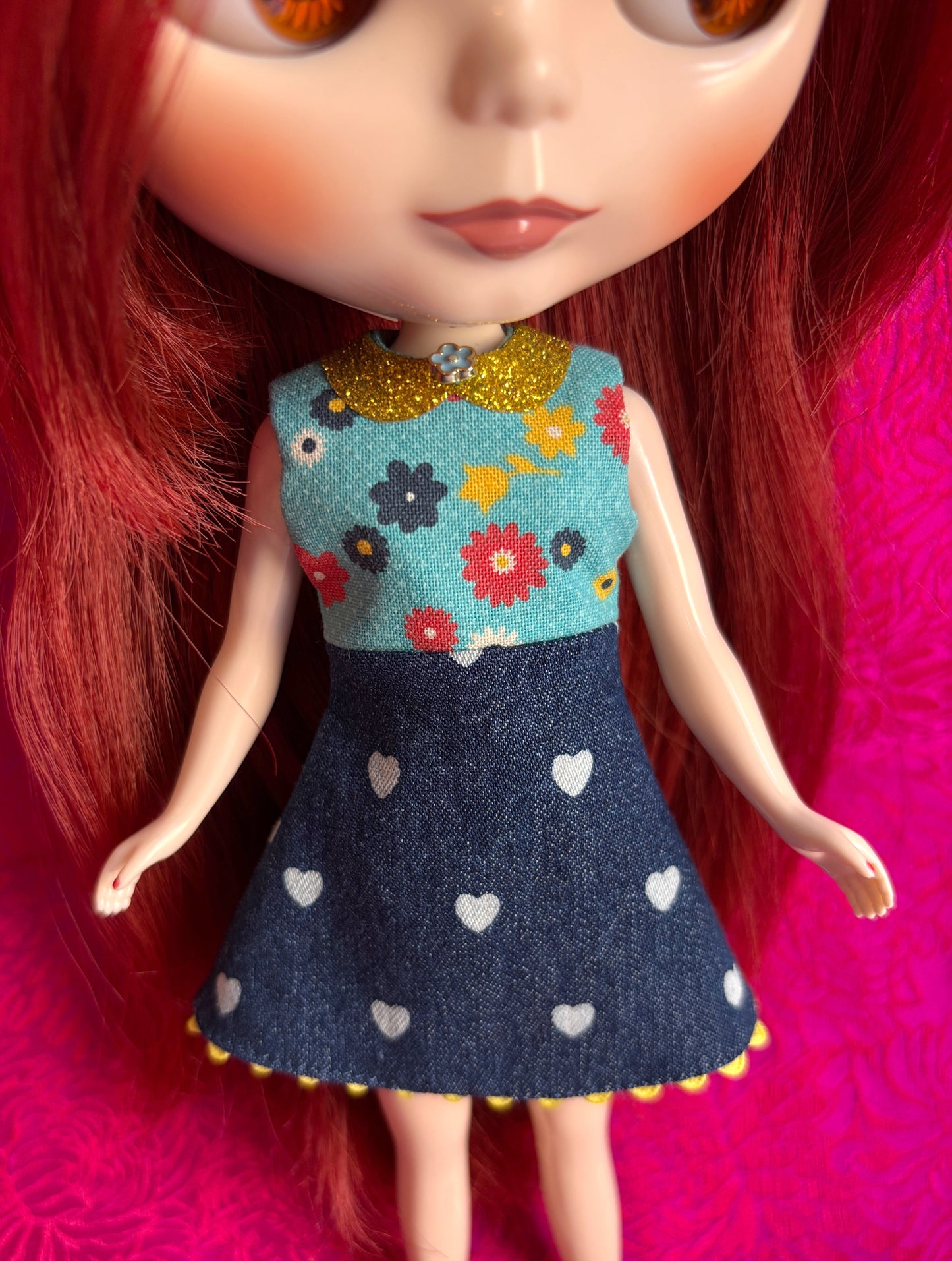 SAMPLE SALE Hearts n' Flowers 60s Style Mod Dress