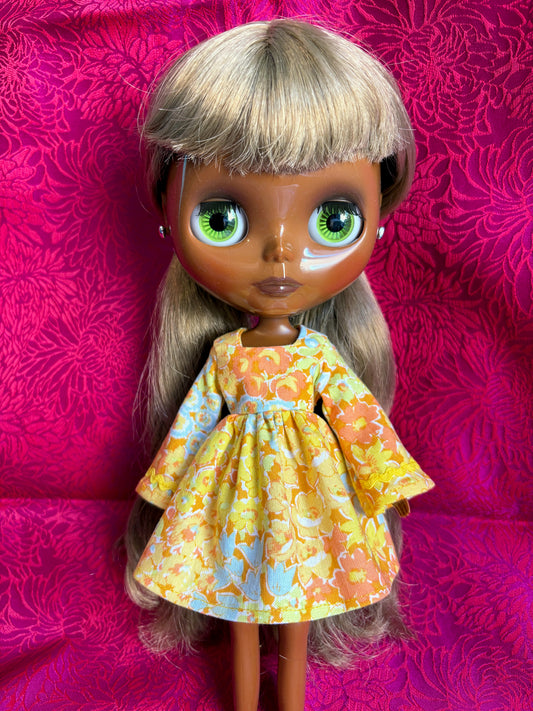 SAMPLE SALE Orange Floral Bell Sleeve Dress II