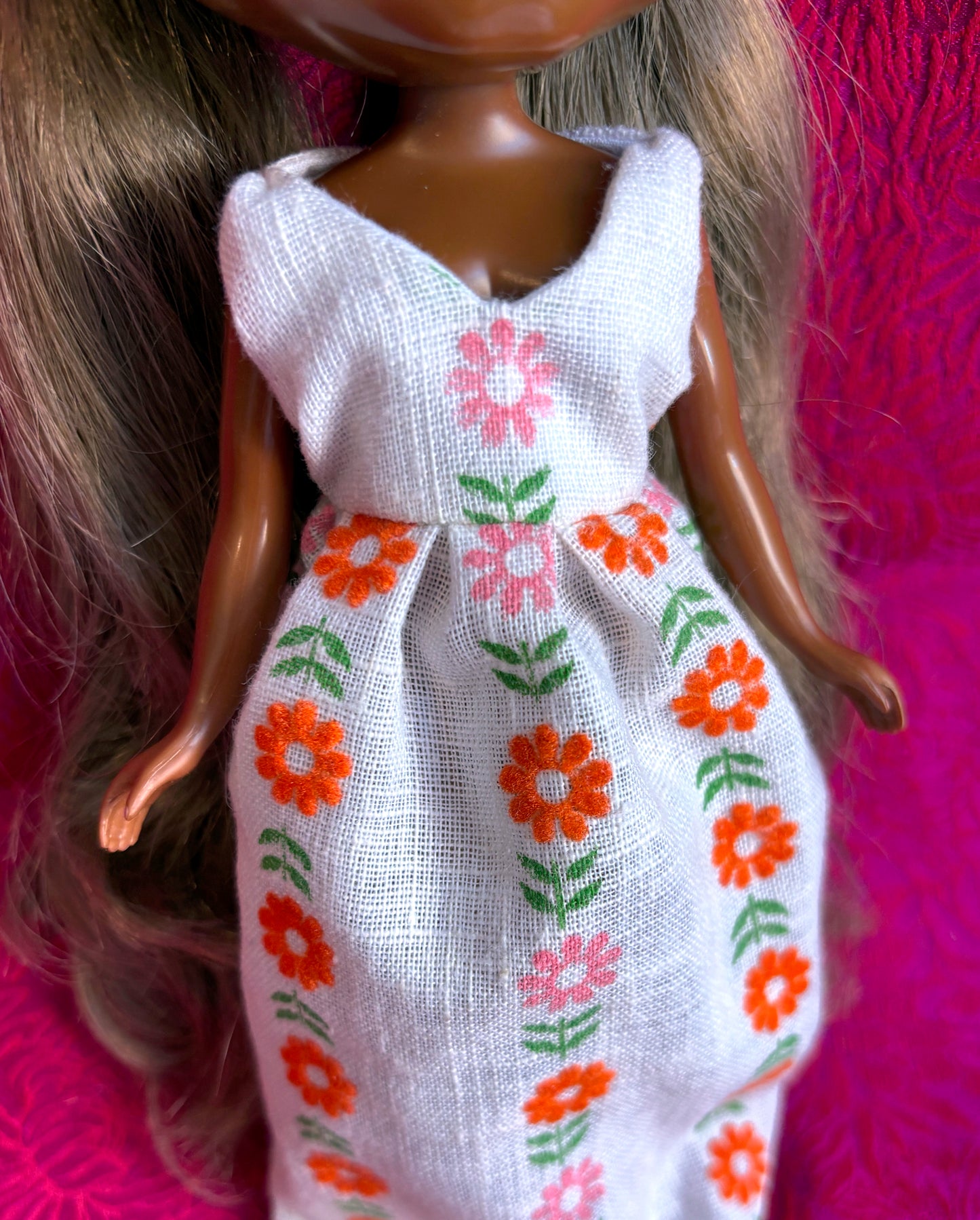 SAMPLE SALE The 1972 Bridesmaid Special / Vintage Style Maxi Dress for Blythe Dolls