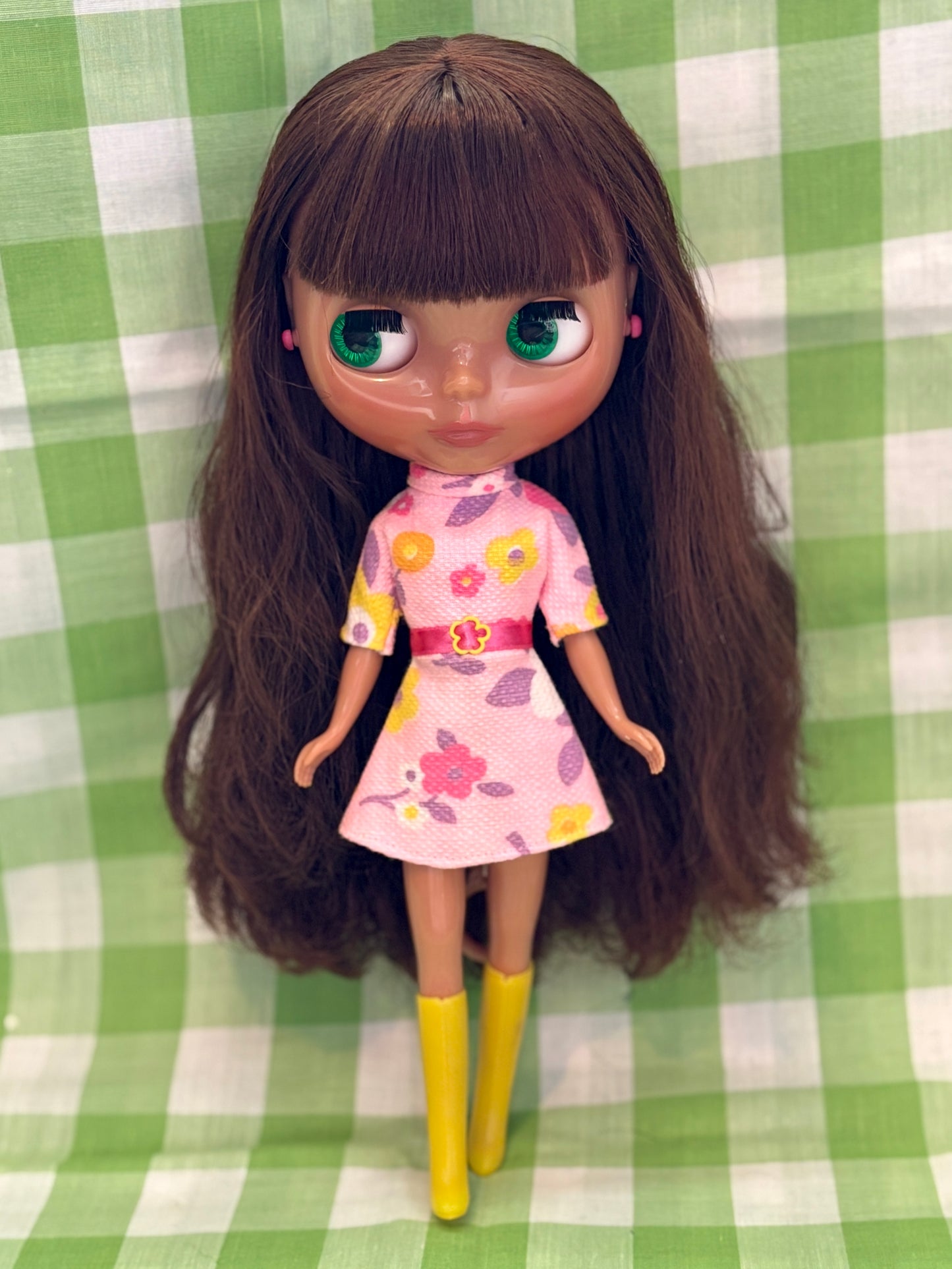 Pink Paradise Mod Floral Vintage Dress & Cape Set