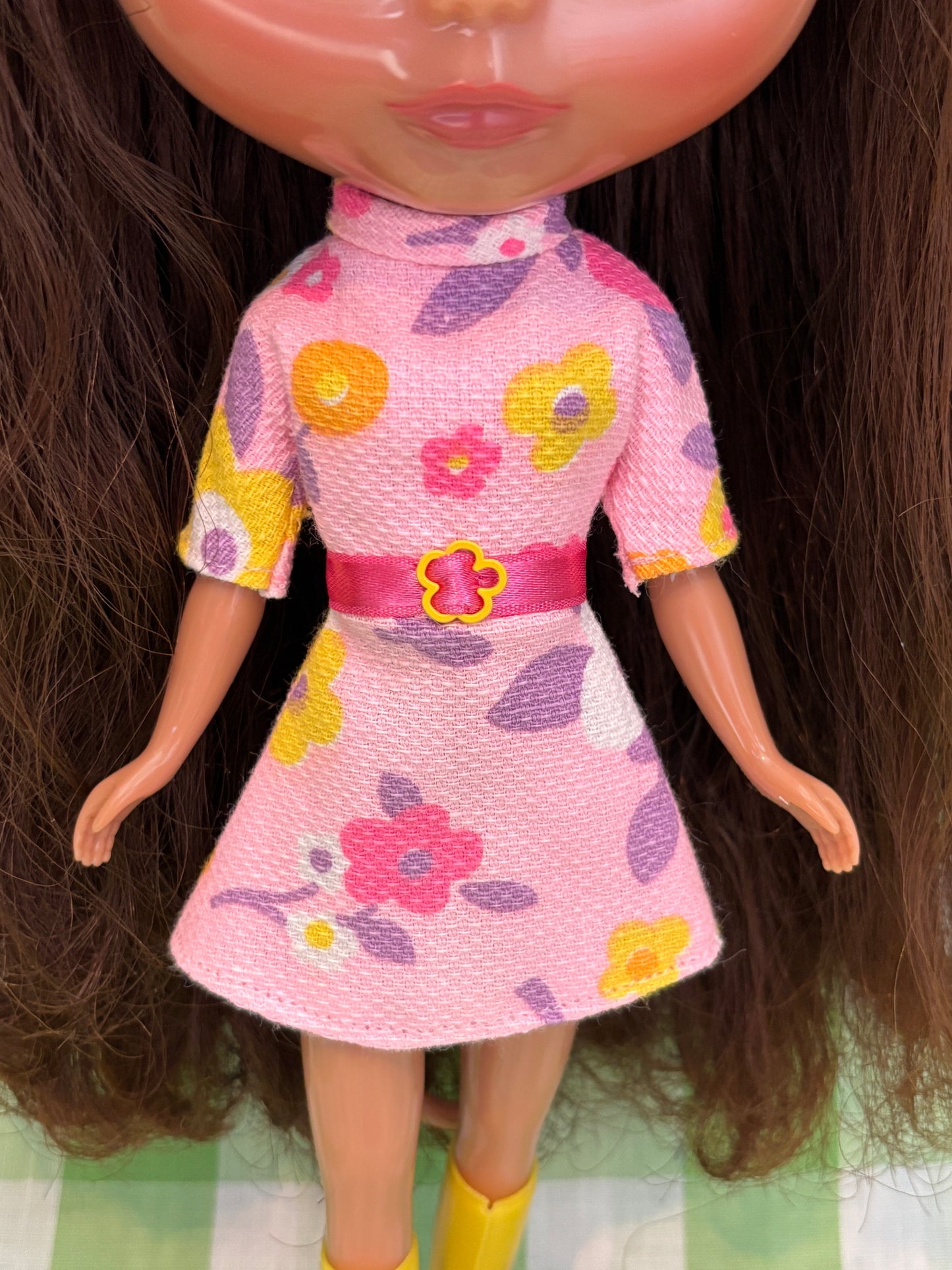 Pink Paradise Mod Floral Vintage Dress & Cape Set