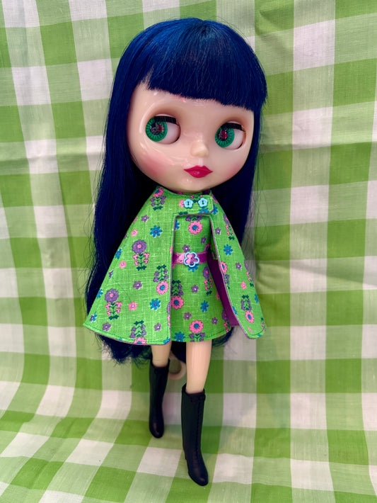 Green Light Go! Mod Floral Vintage Dress & Cape Set