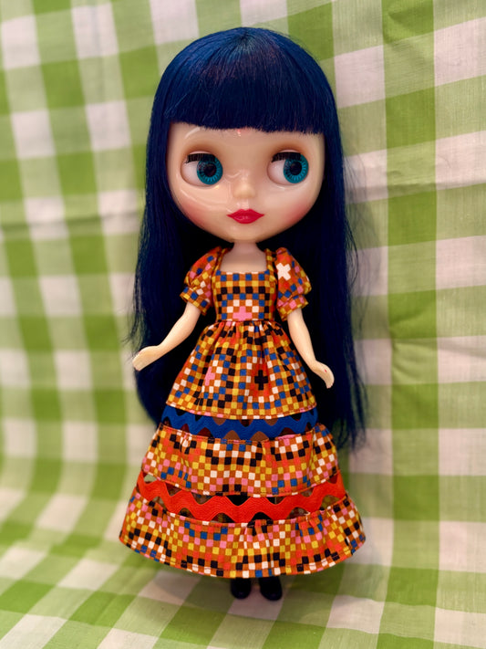 Pixel Granny Ric-Rac Maxi Dress