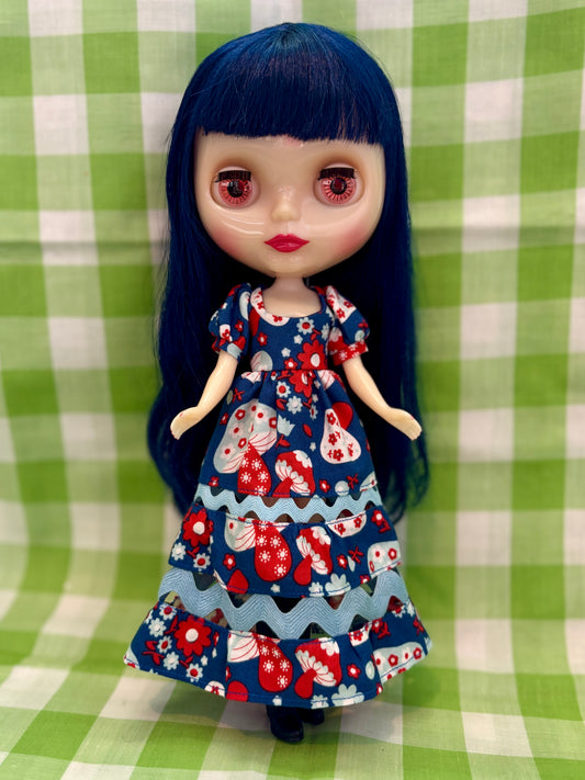 Love You So Mush Blue Ric-Rac Maxi Dress