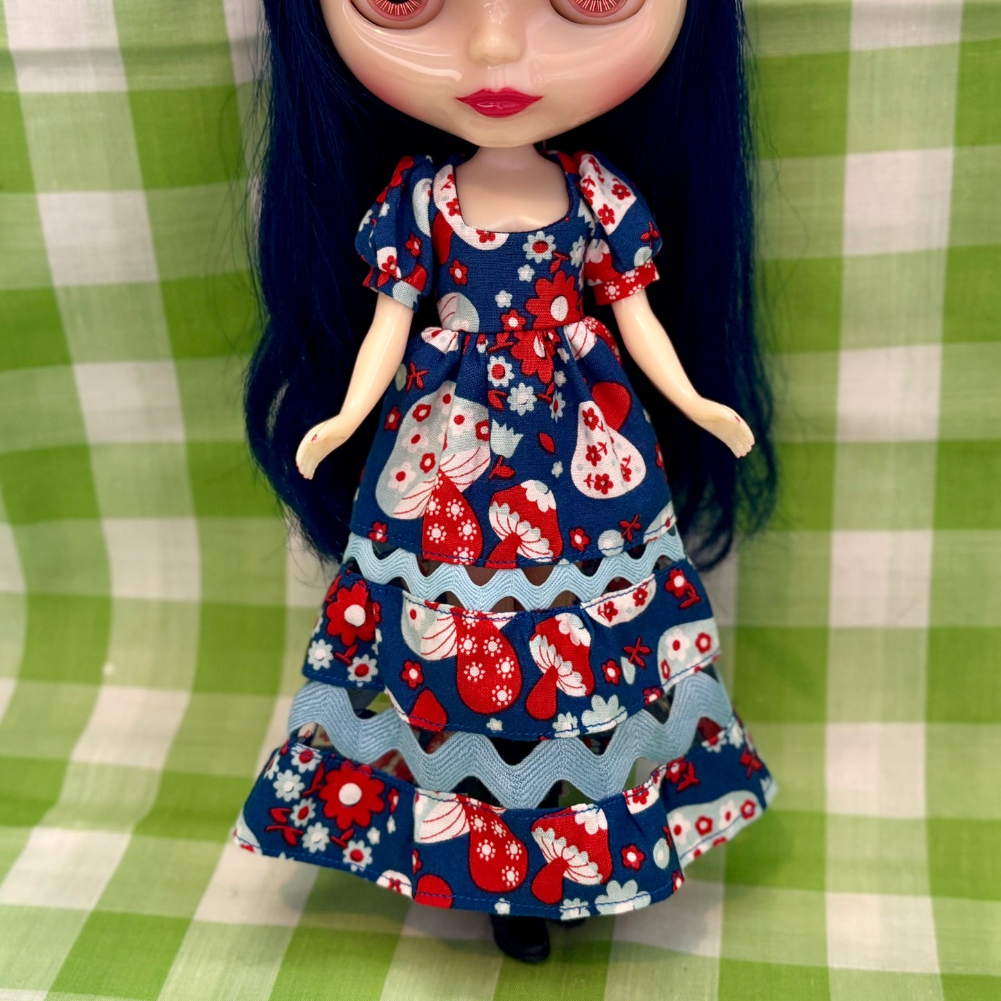 Love You So Mush Blue Ric-Rac Maxi Dress