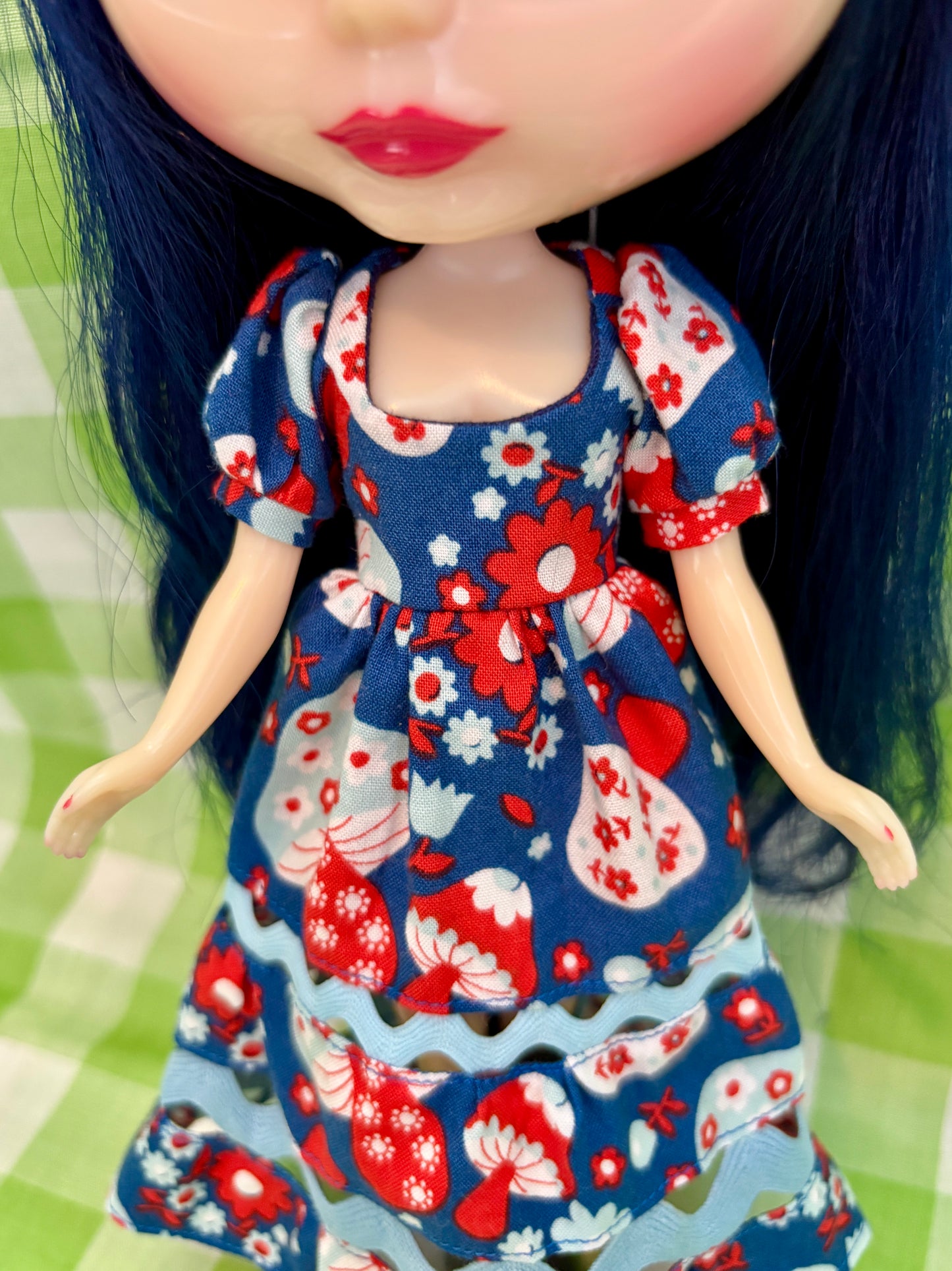 Love You So Mush Blue Ric-Rac Maxi Dress