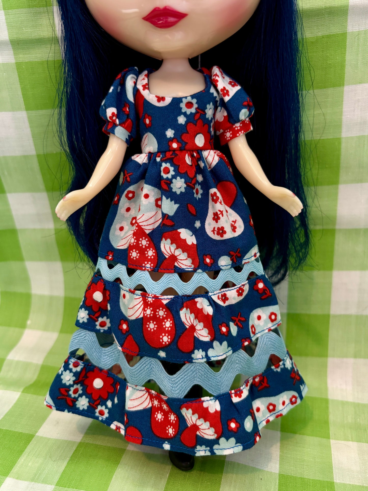 Love You So Mush Blue Ric-Rac Maxi Dress