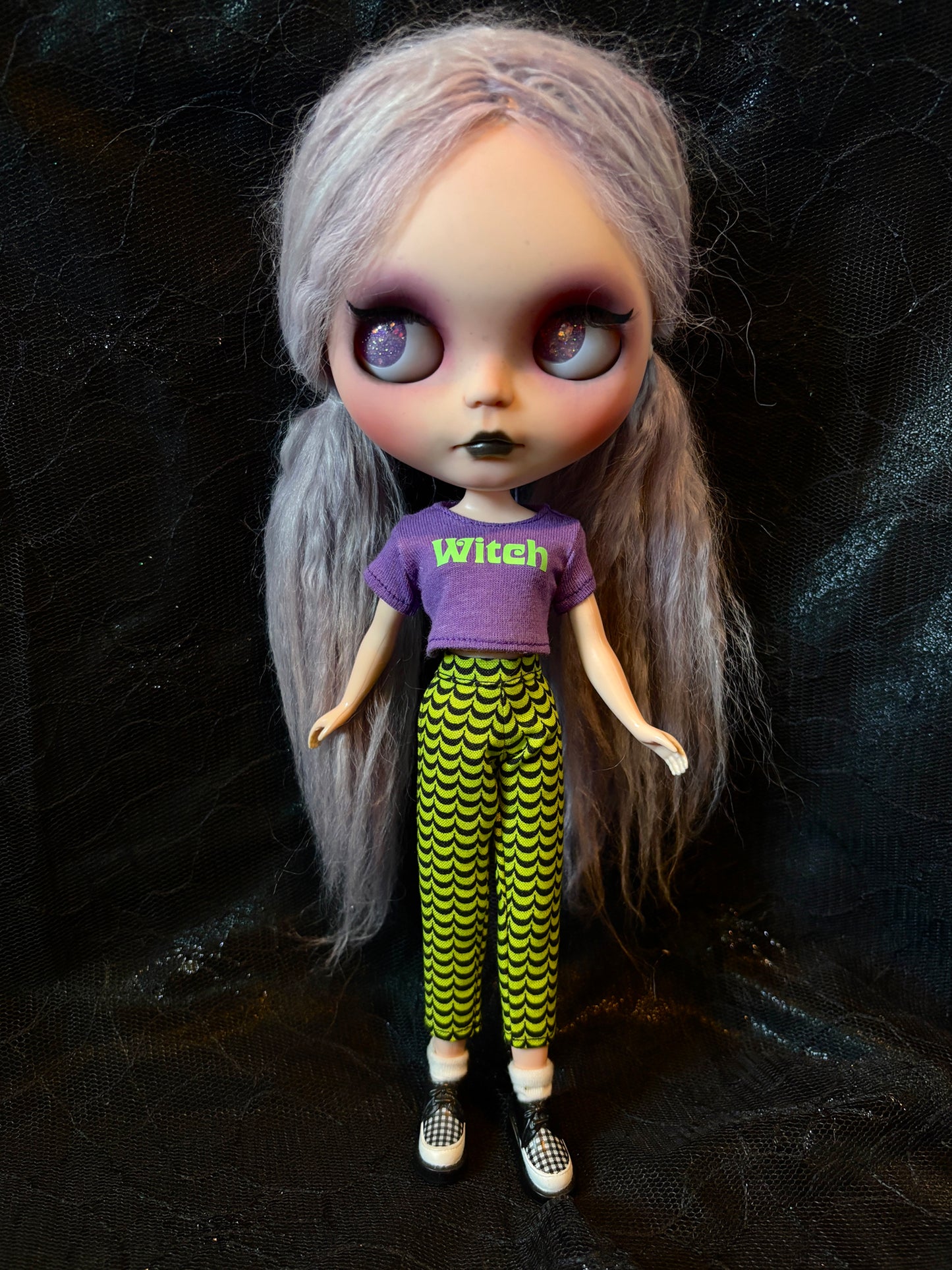 Witch Purple Glow Crop Tee for Blythe