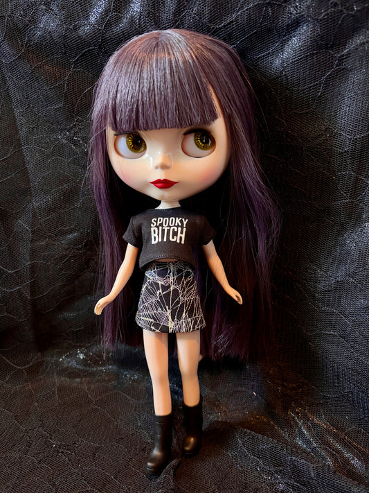 Spiderweb Glow in the Dark Mod Mini Skirt