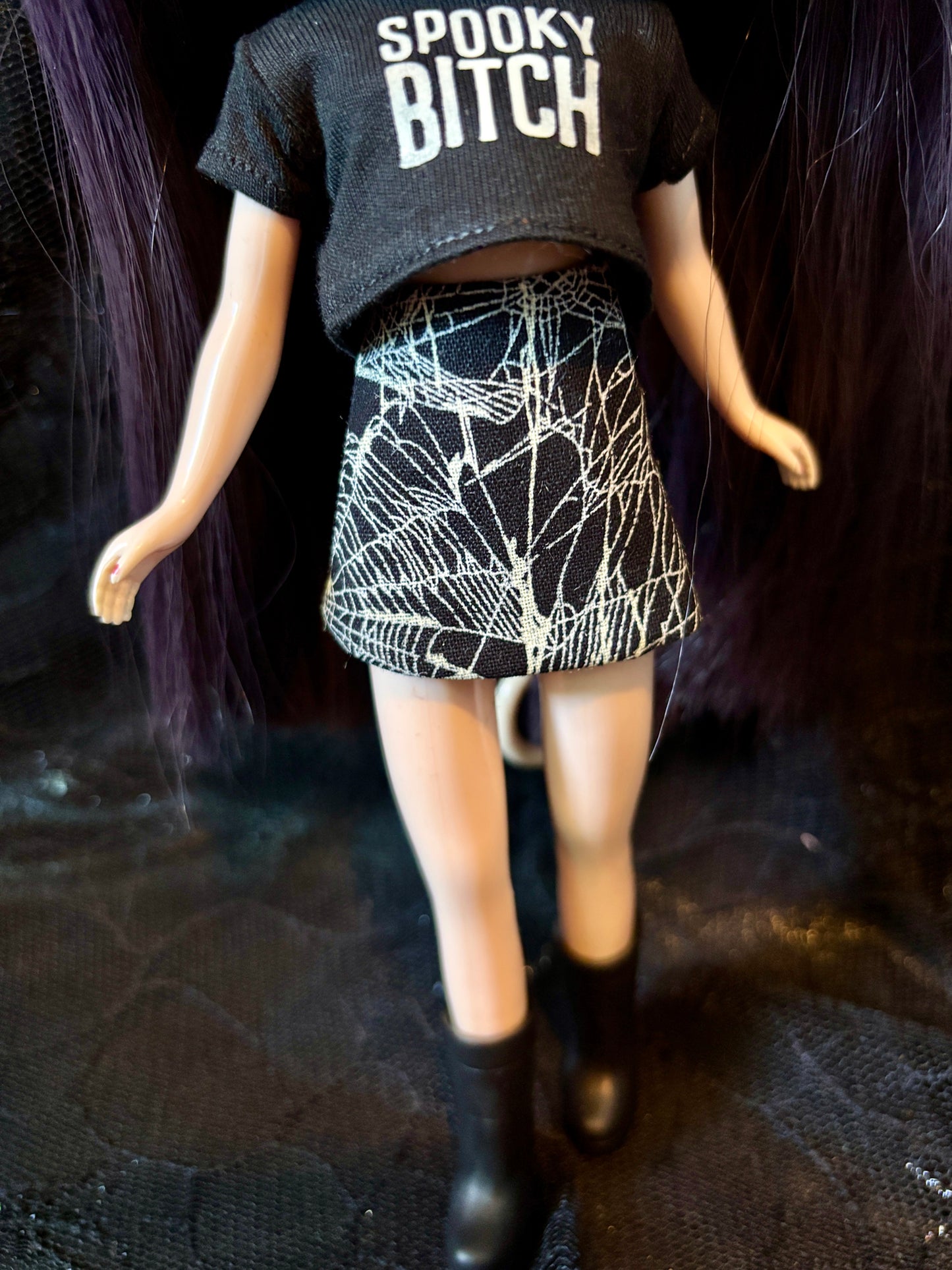 Spiderweb Glow in the Dark Mod Mini Skirt
