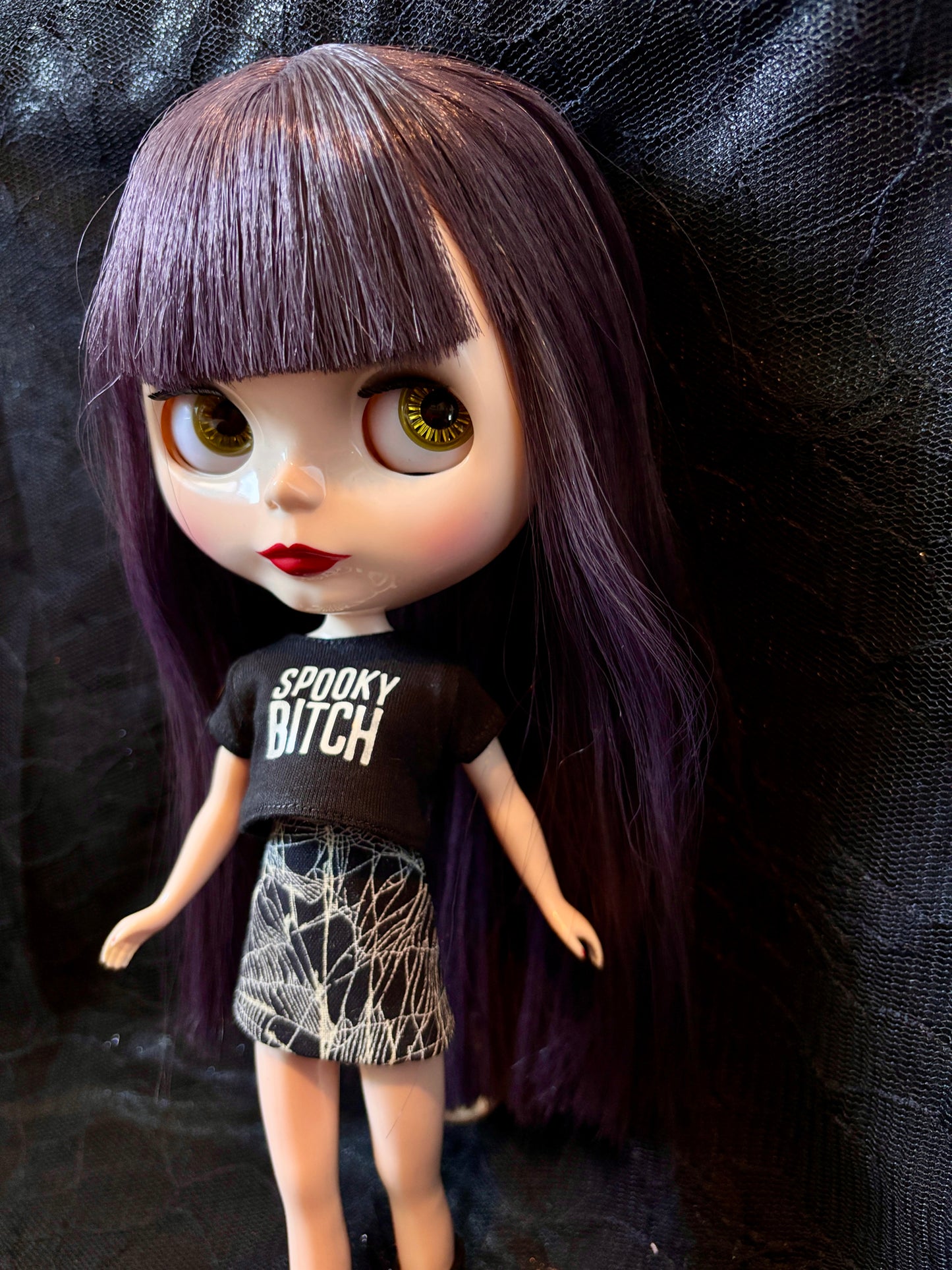 Spiderweb Glow in the Dark Mod Mini Skirt