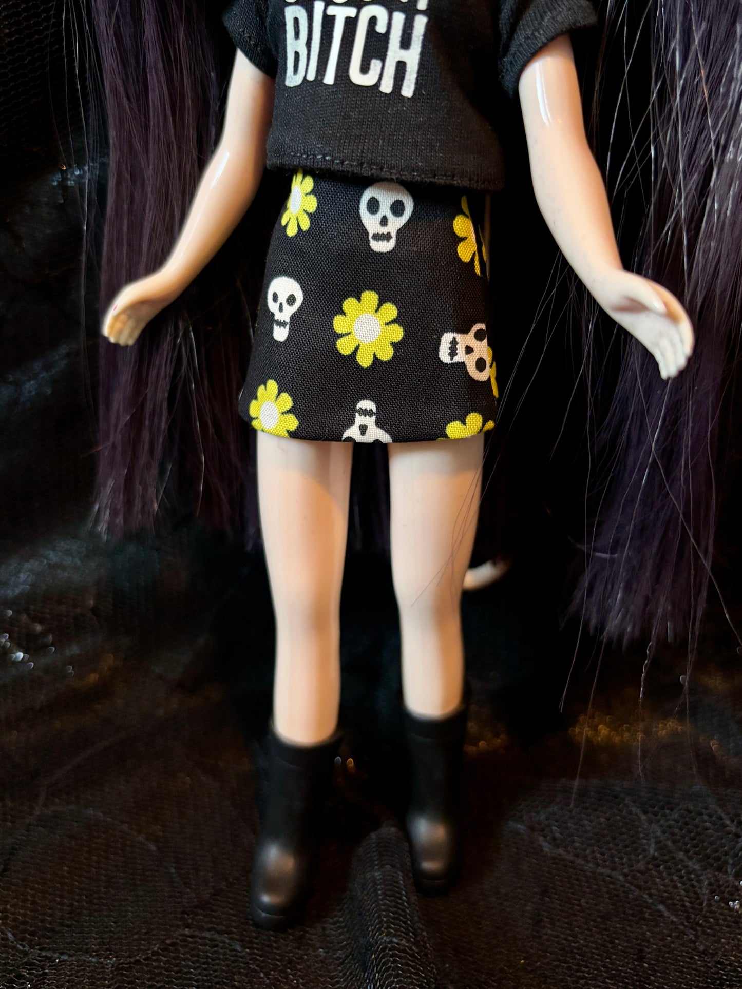 Skull in the Garden Mod Mini Skirt