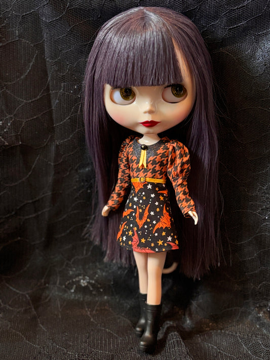 Bats in the Belfry Bat Collar Long Sleeve Mini Dress