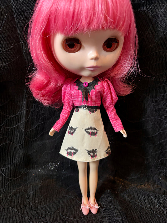 Fangtastic Bat Collar Long Sleeve Mini Dress