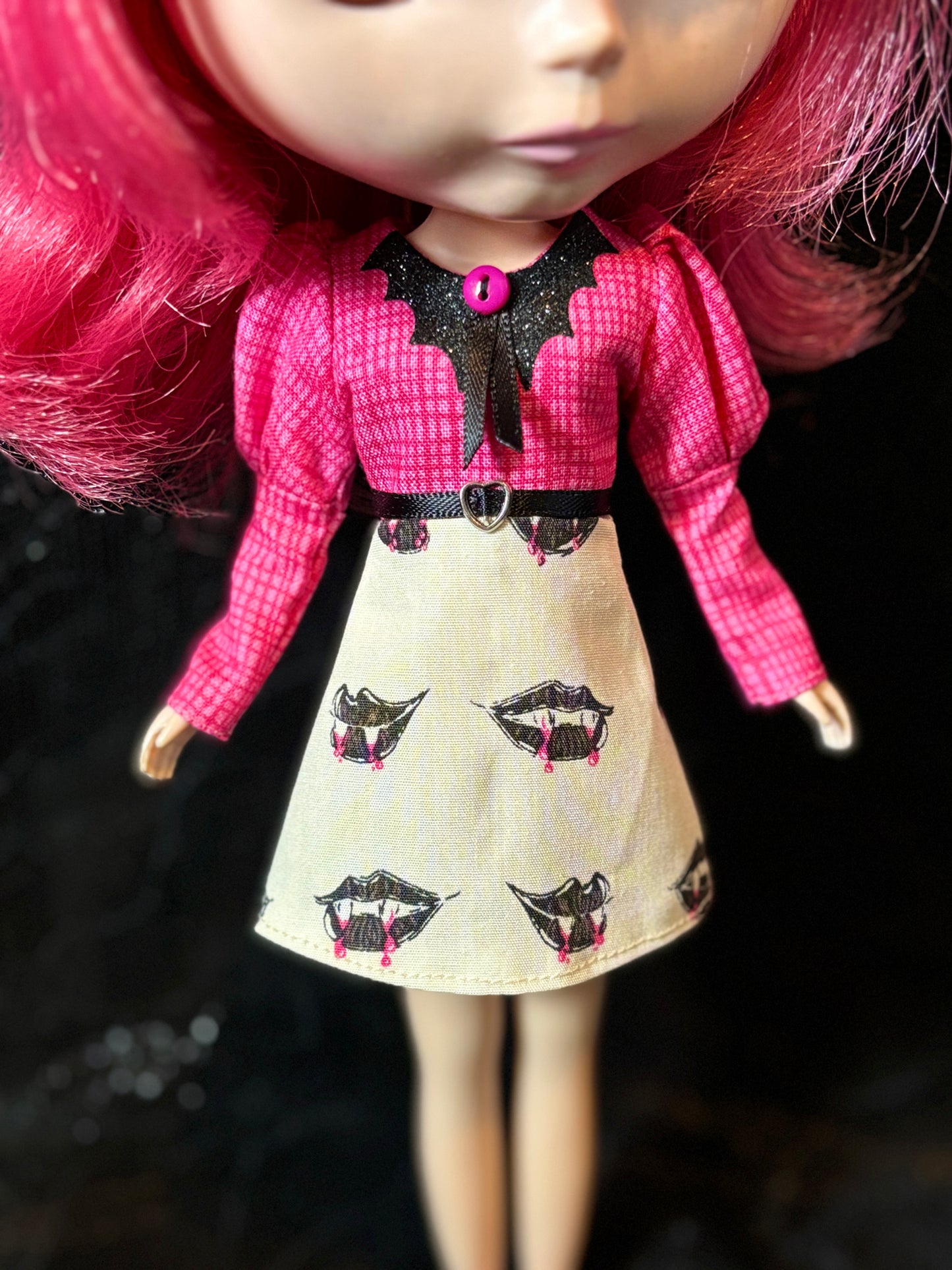 Fangtastic Bat Collar Long Sleeve Mini Dress