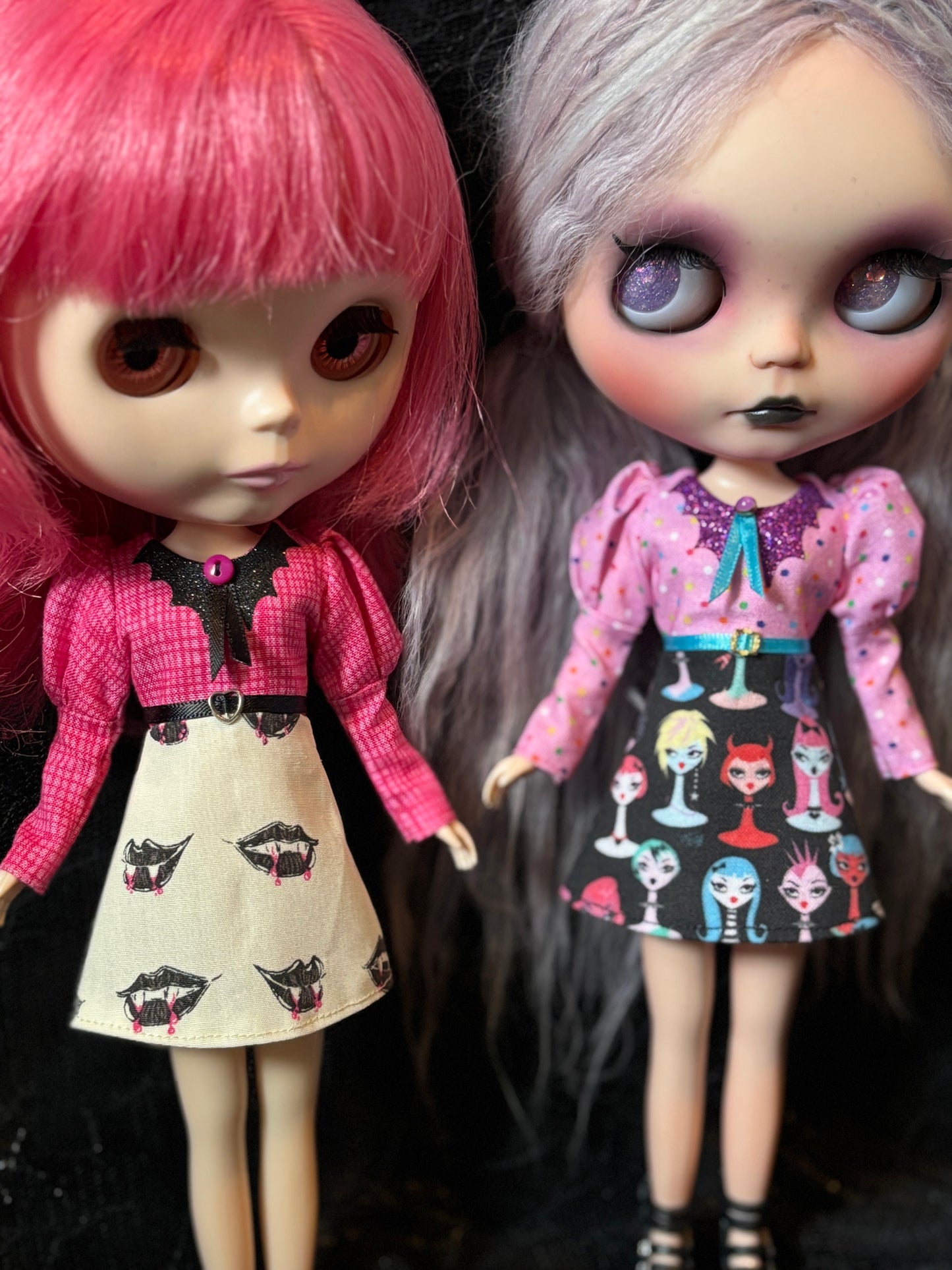 Fangtastic Bat Collar Long Sleeve Mini Dress
