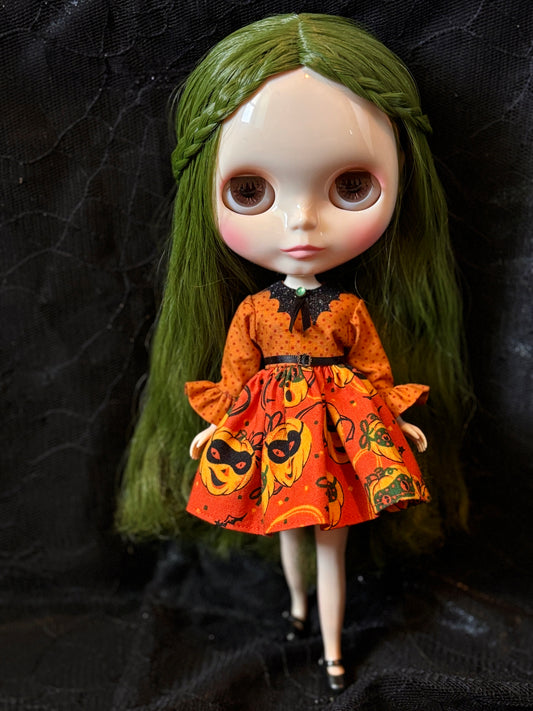 Masquerade Party Bat Collar Ruffle Sleeve Dress