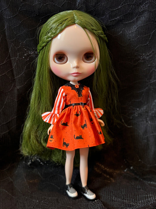 My Little Familiar Bat Collar Ruffle Sleeve Dress