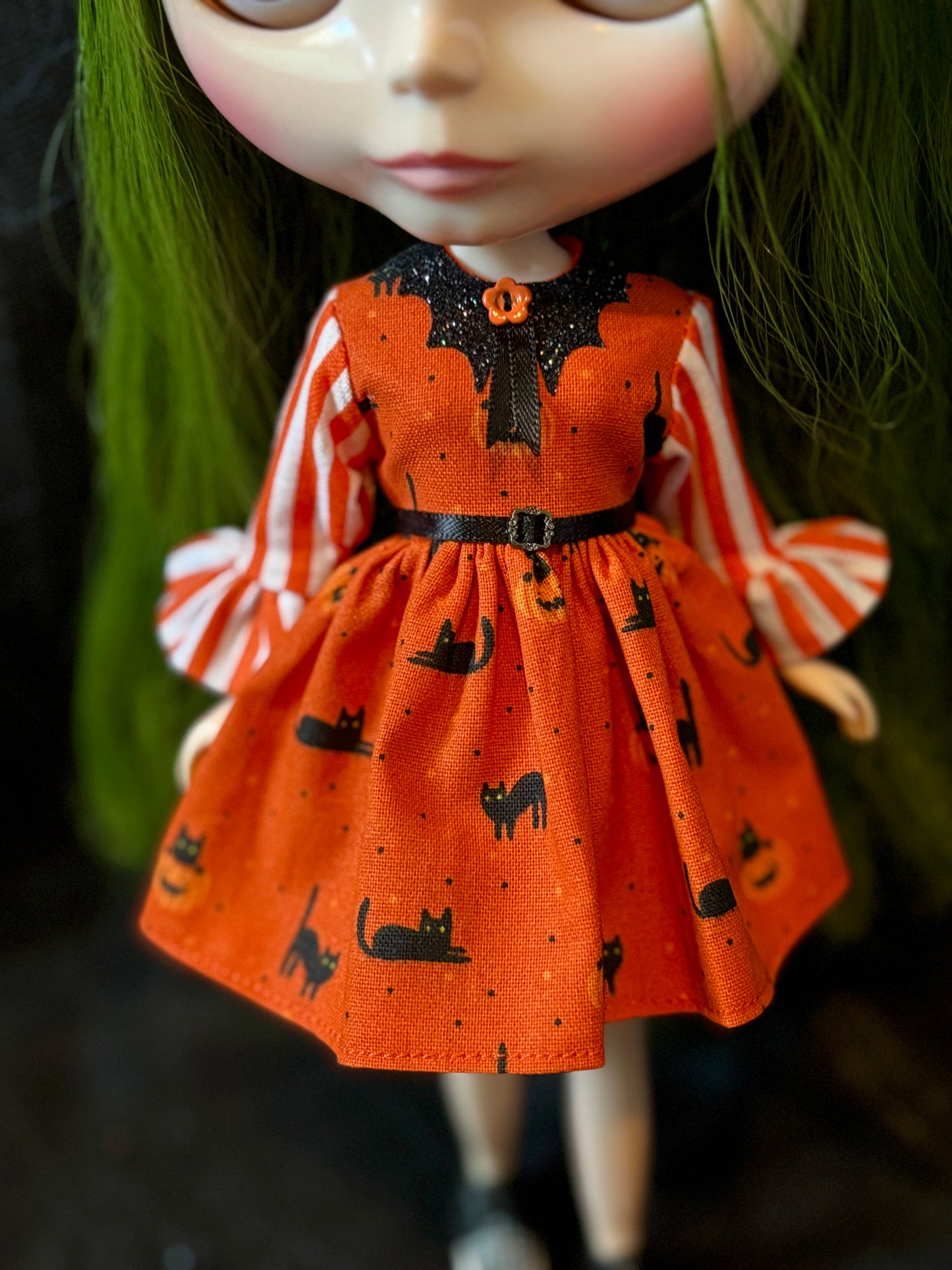 My Little Familiar Bat Collar Ruffle Sleeve Dress