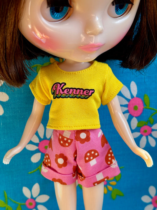 Retro Kenner Yellow Crop Tee for Blythe