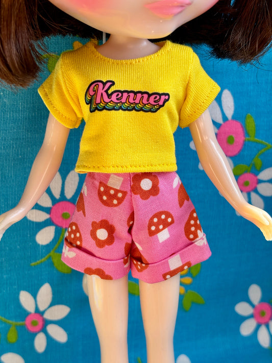 Mushrooms N' Berries Pink Cuffed Cutie Shorts