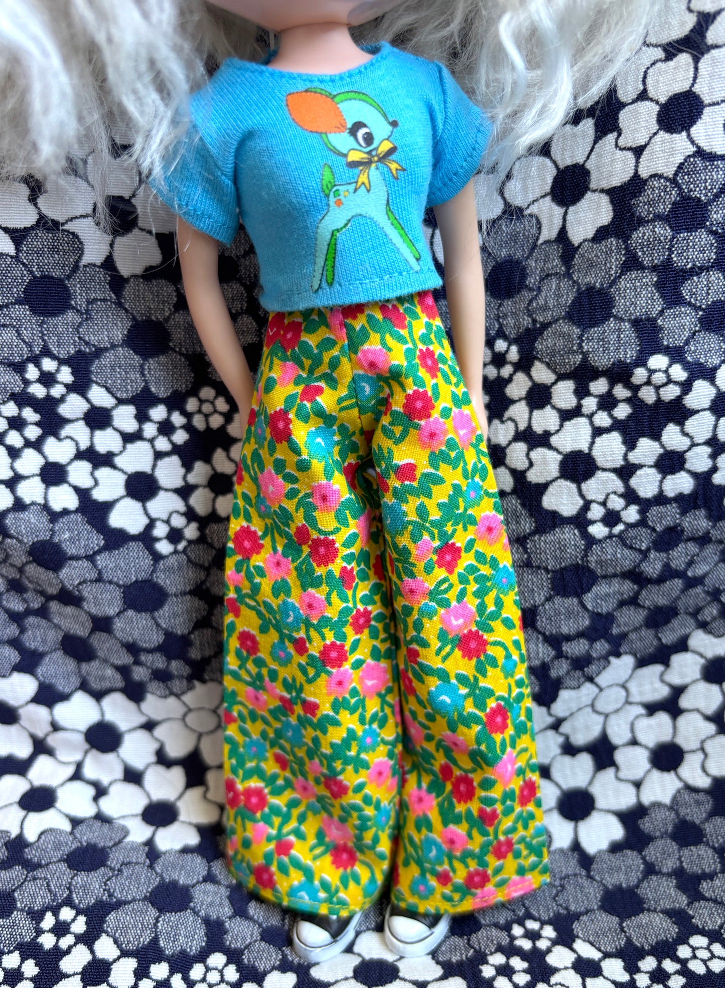 Yellow Garden Floral Wide Leg Pants