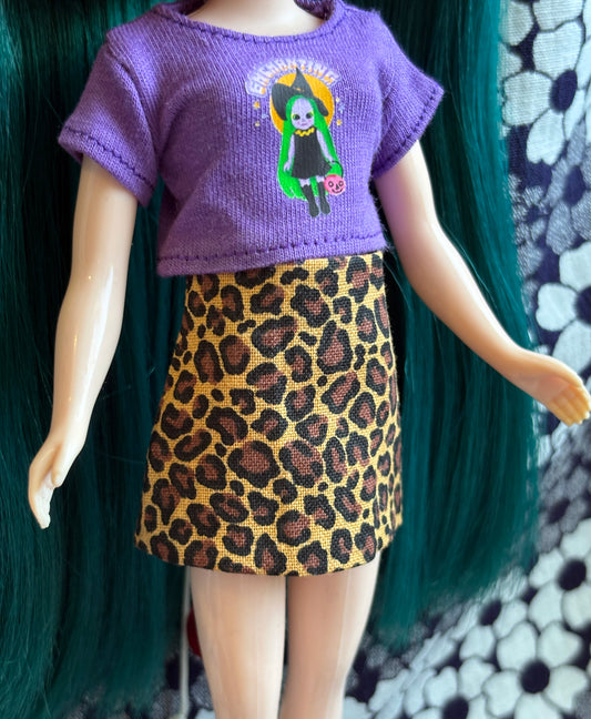 Retro Leopard Print Mod Mini Skirt