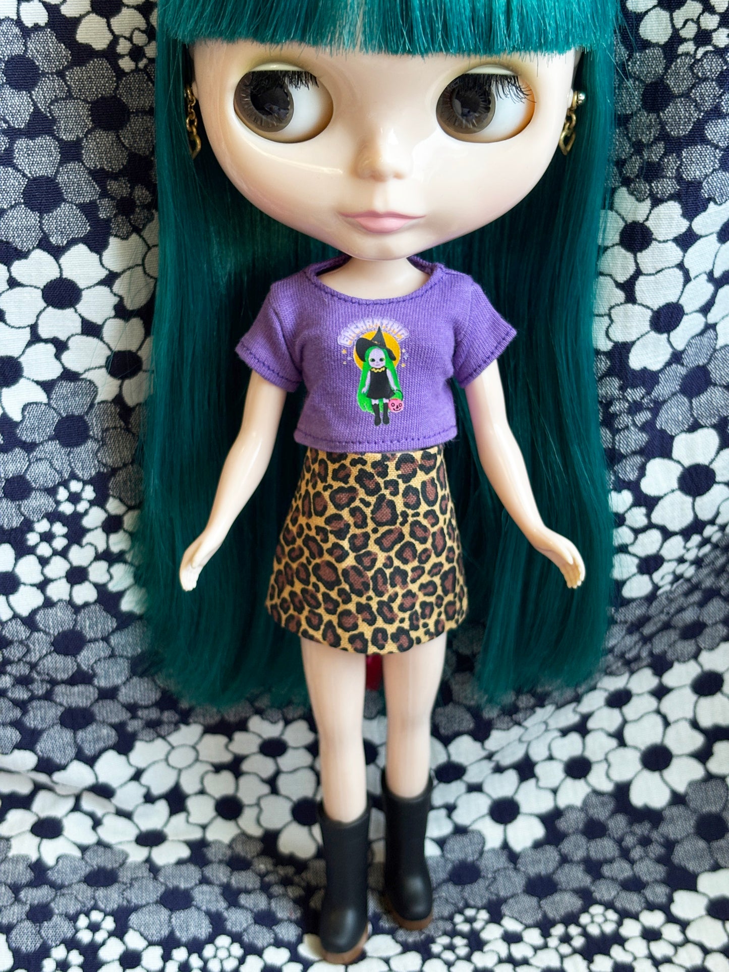 Retro Leopard Print Mod Mini Skirt