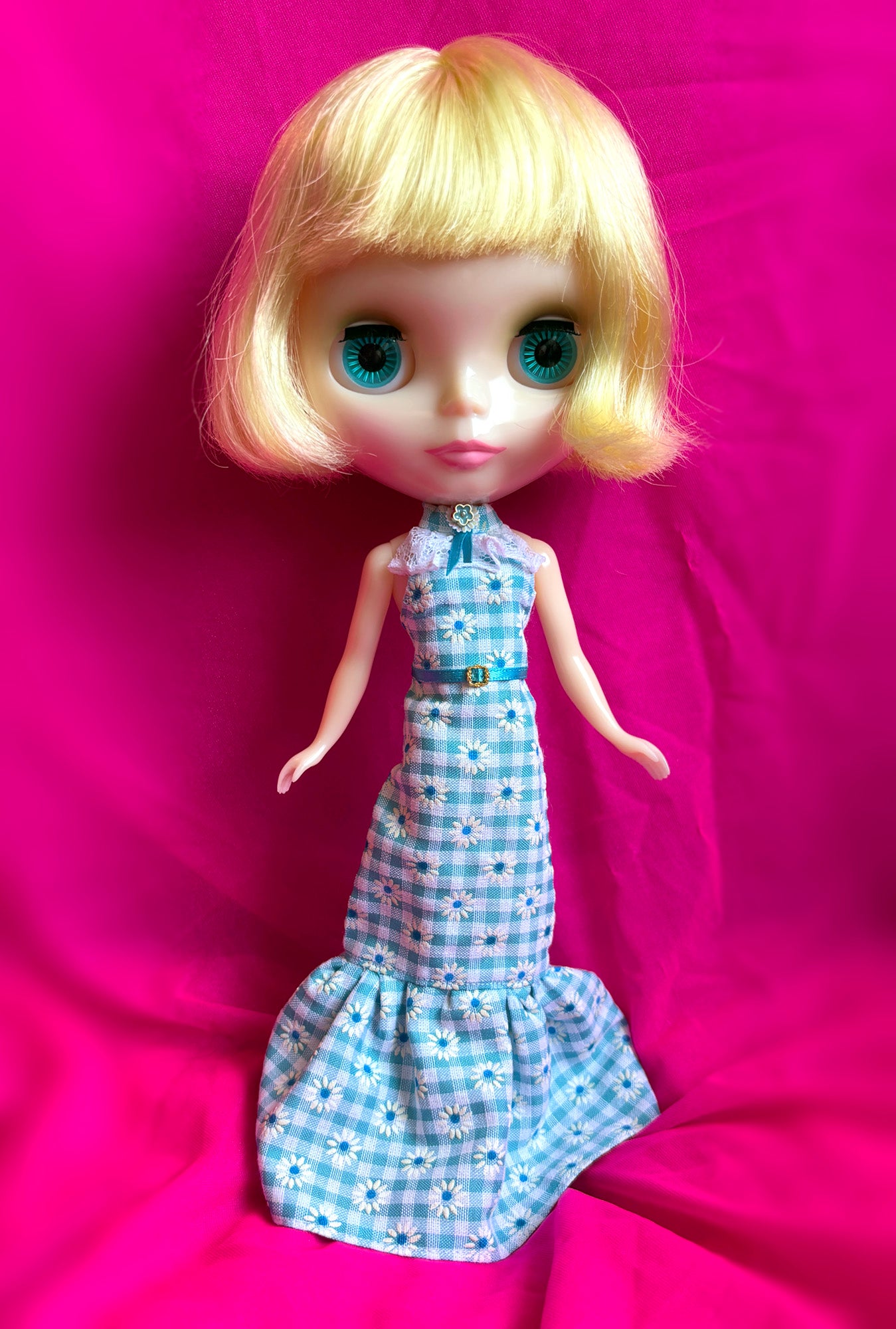 County Fair Winner Blue Gingham Maxi Dress