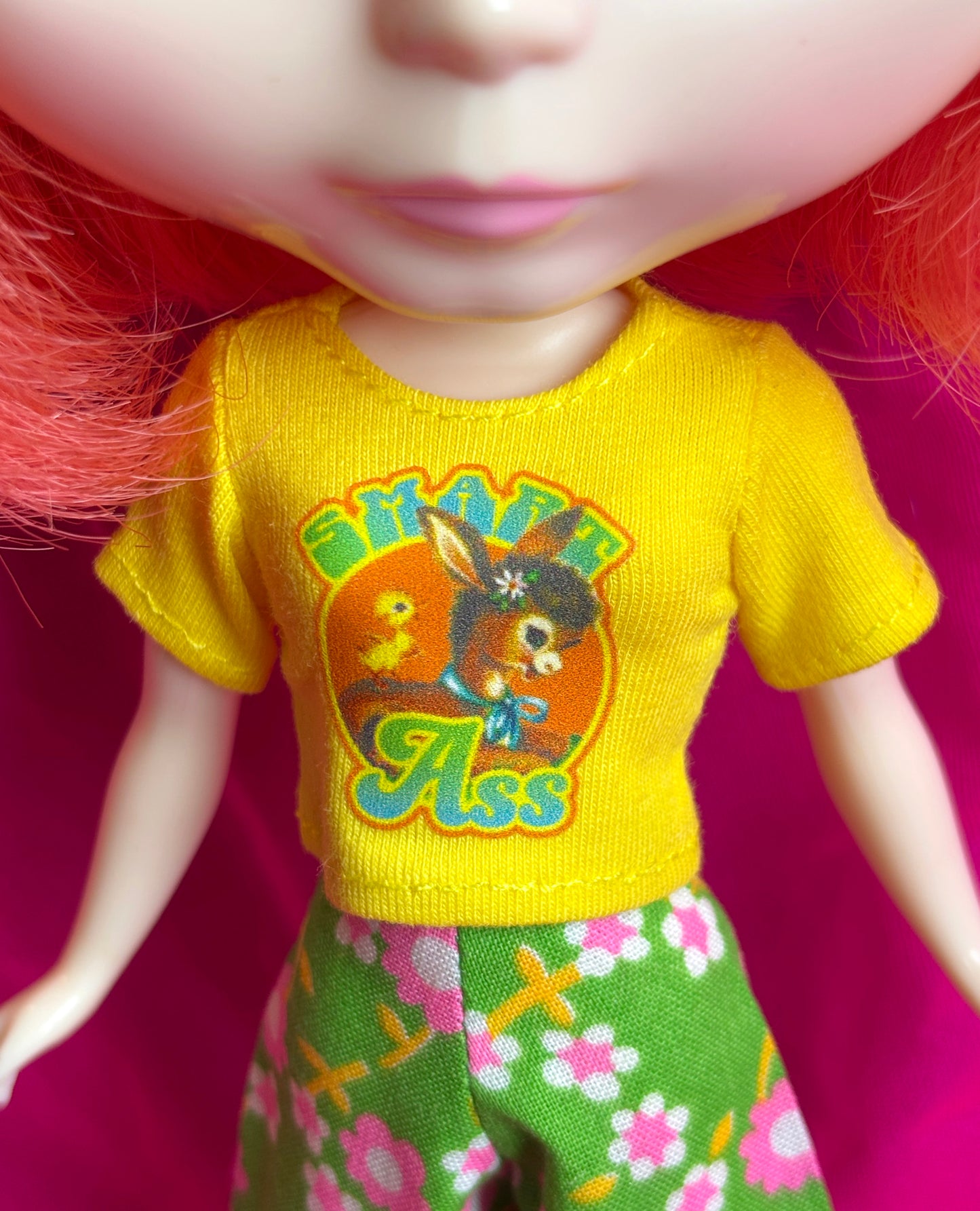 Smart Ass Yellow Crop Tee for Blythe