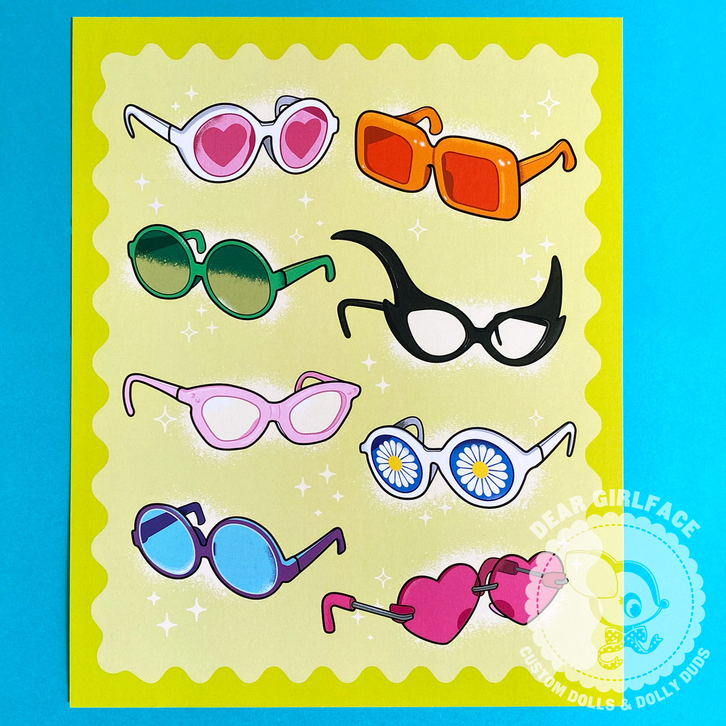 Shady Lady Glasses Blythe Inspired 8x10 Art Print