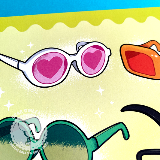 Shady Lady Glasses Blythe Inspired 8x10 Art Print