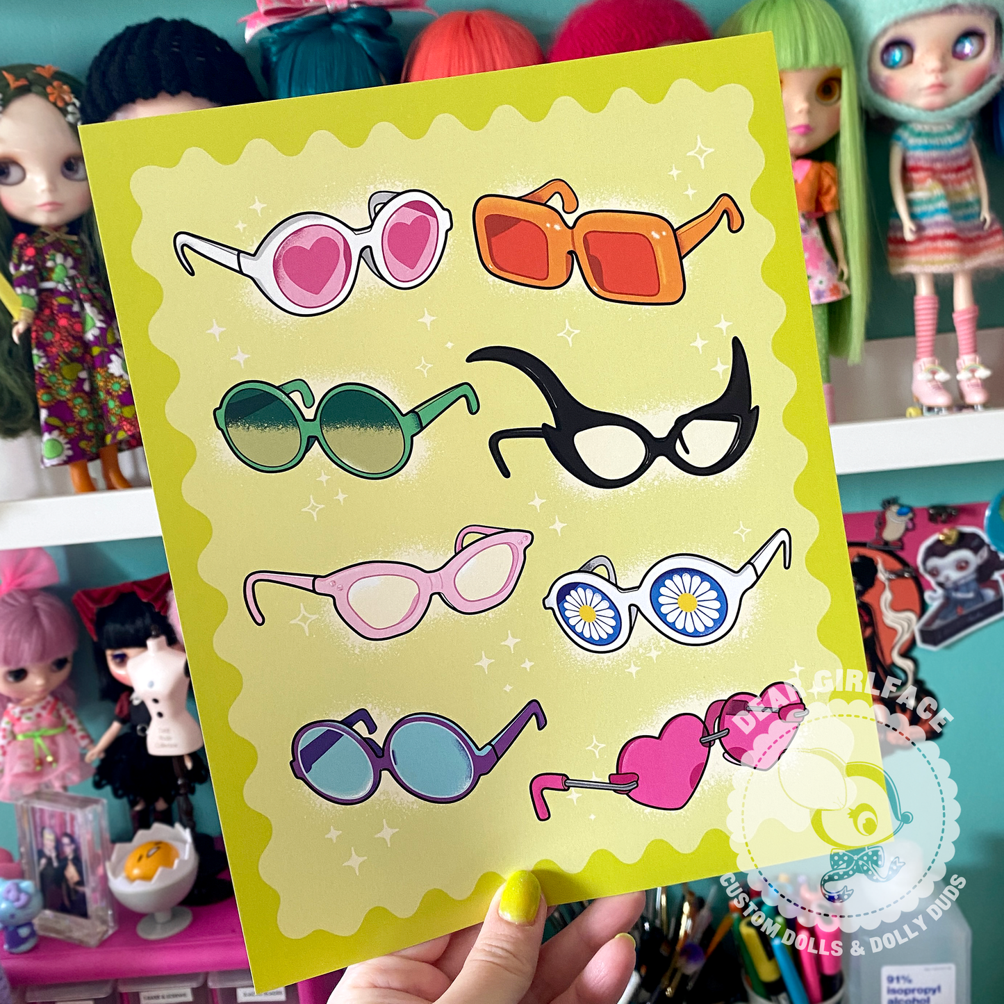 Shady Lady Glasses Blythe Inspired 8x10 Art Print