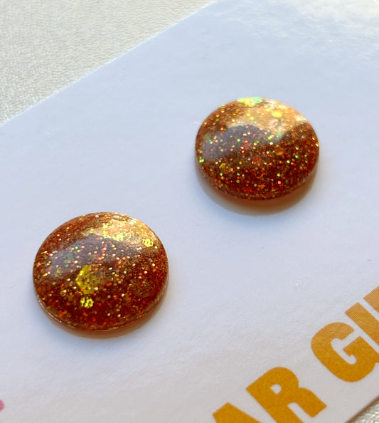Copper Sunrise / Glitter Resin Blythe Eye Chips