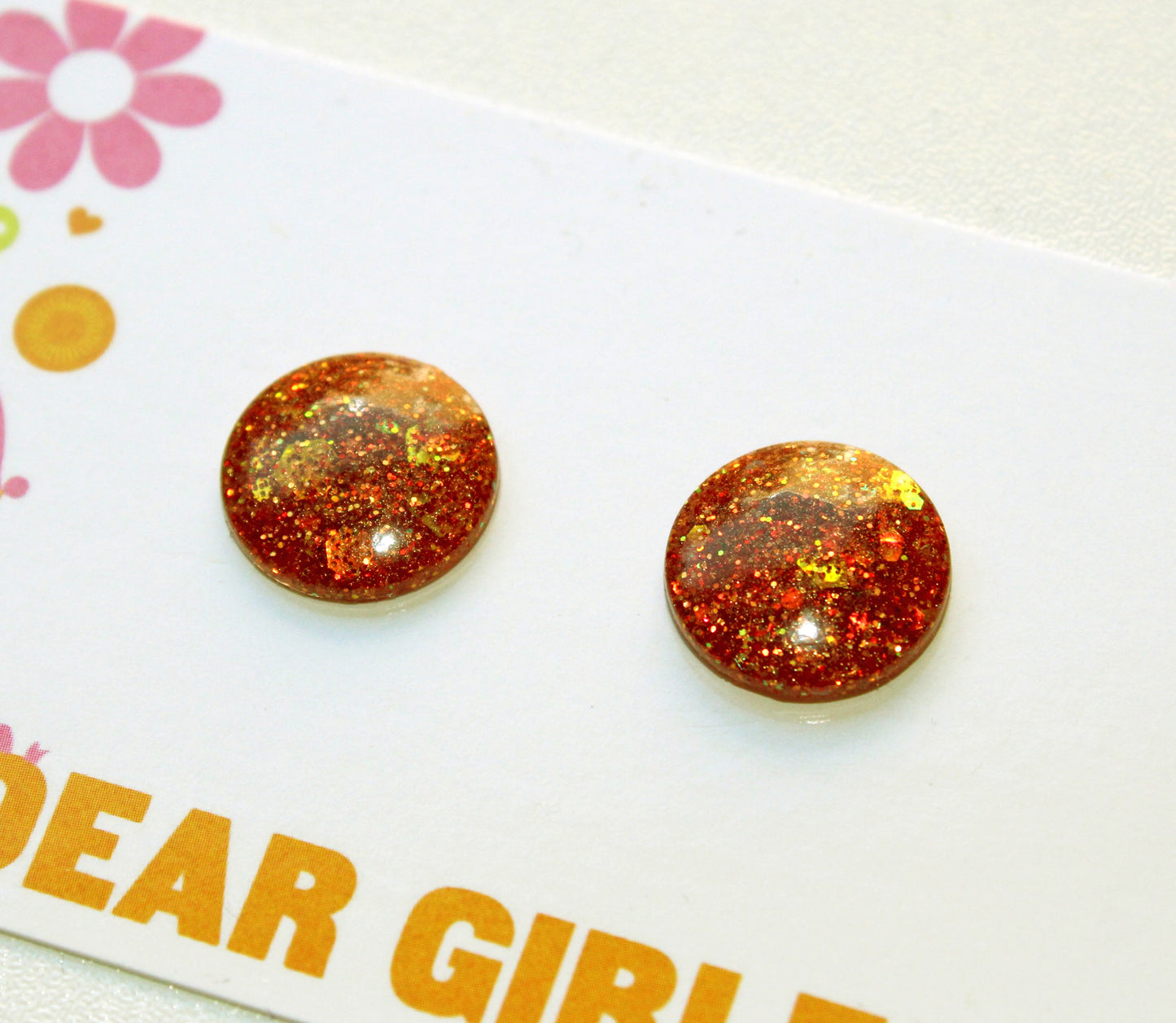 Copper Sunrise / Glitter Resin Blythe Eye Chips