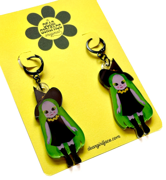 Emerald The Enchanting Witch Acrylic Earrings