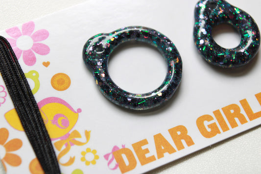 Galaxy Far Far Away / Resin Glitter Pull Ring Set