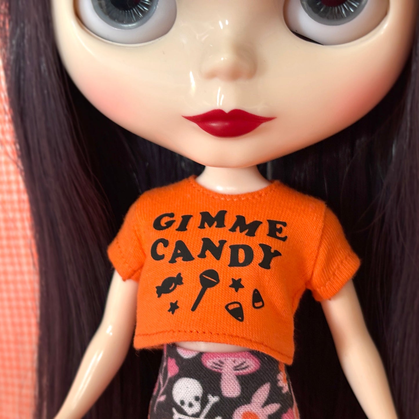 Gimme Candy Orange Crop Tee for Blythe