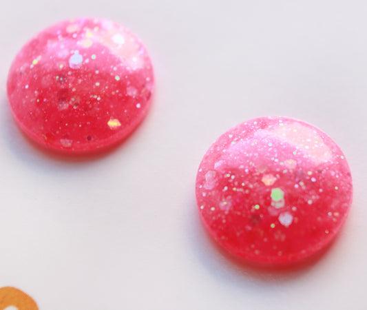 Hot Hot Pink / Glitter Resin Blythe Eye Chips