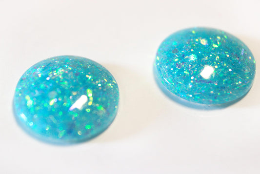 Ice Storm / Pastel Blue Glitter Resin Blythe Eye Chips