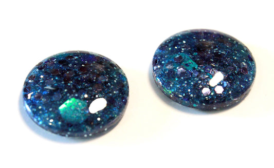 Deep Blue Sea / Glitter Resin Blythe Eye Chips