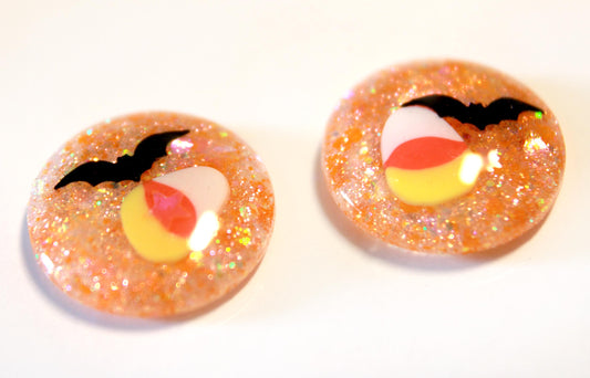 Batty For Candy Corn / Halloween Glitter Resin Blythe Eye Chips