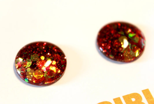 Fire and Brimstone / Glitter Resin Blythe Eye Chips