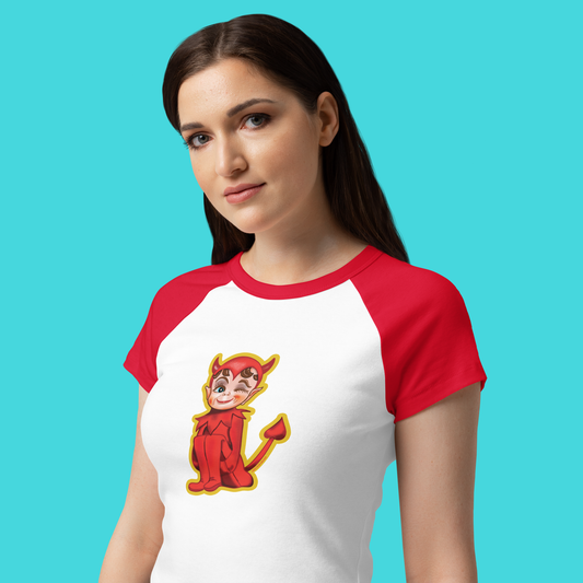 Lil' Devil Raglan Baby Tee