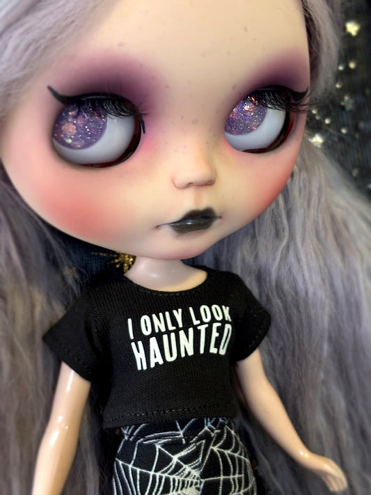I Only Look Haunted Glow Crop Tee for Blythe